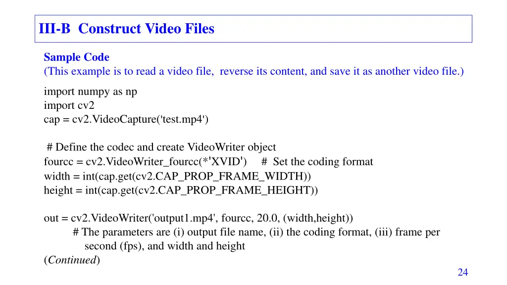 iii b construct video files