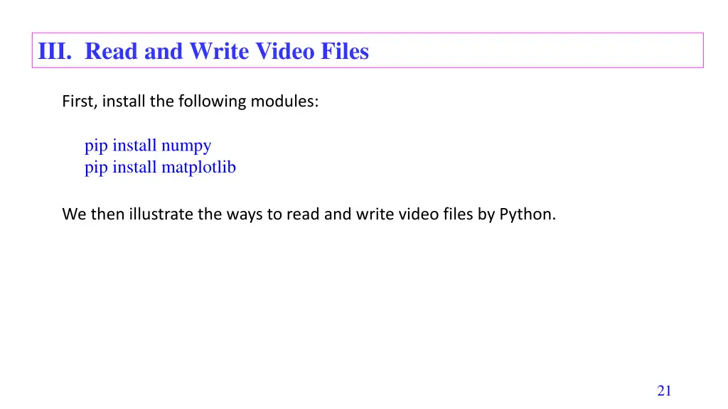 iii read and write video files