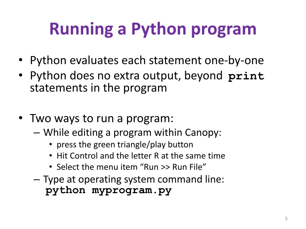 running a python program