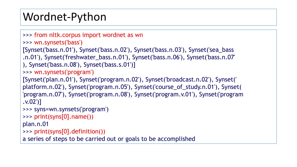 wordnet python