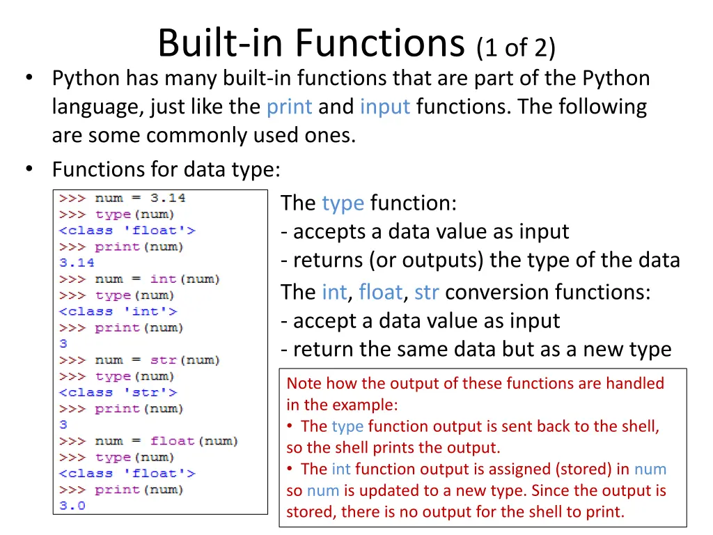 built in functions 1 of 2 python has many built