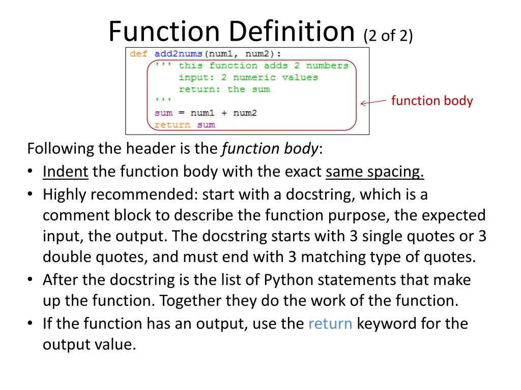 function definition 2 of 2