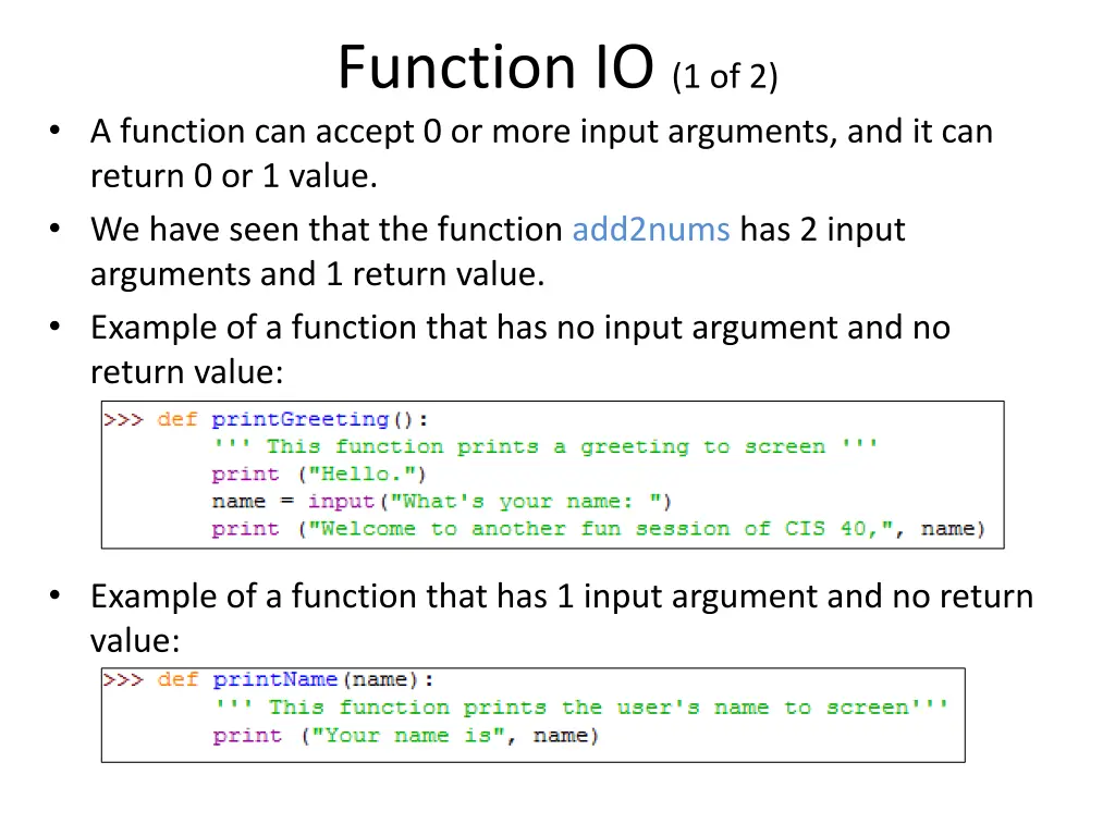 function io 1 of 2