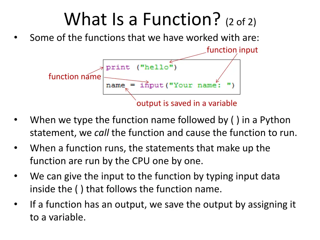 what is a function 2 of 2 some of the functions