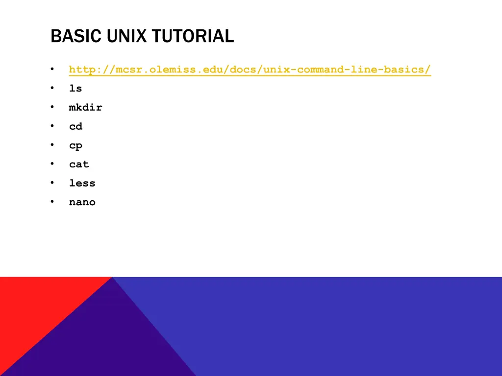 basic unix tutorial