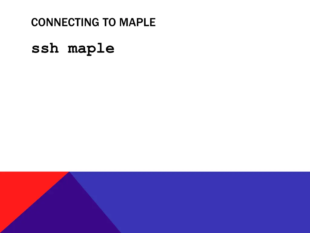 connecting to maple