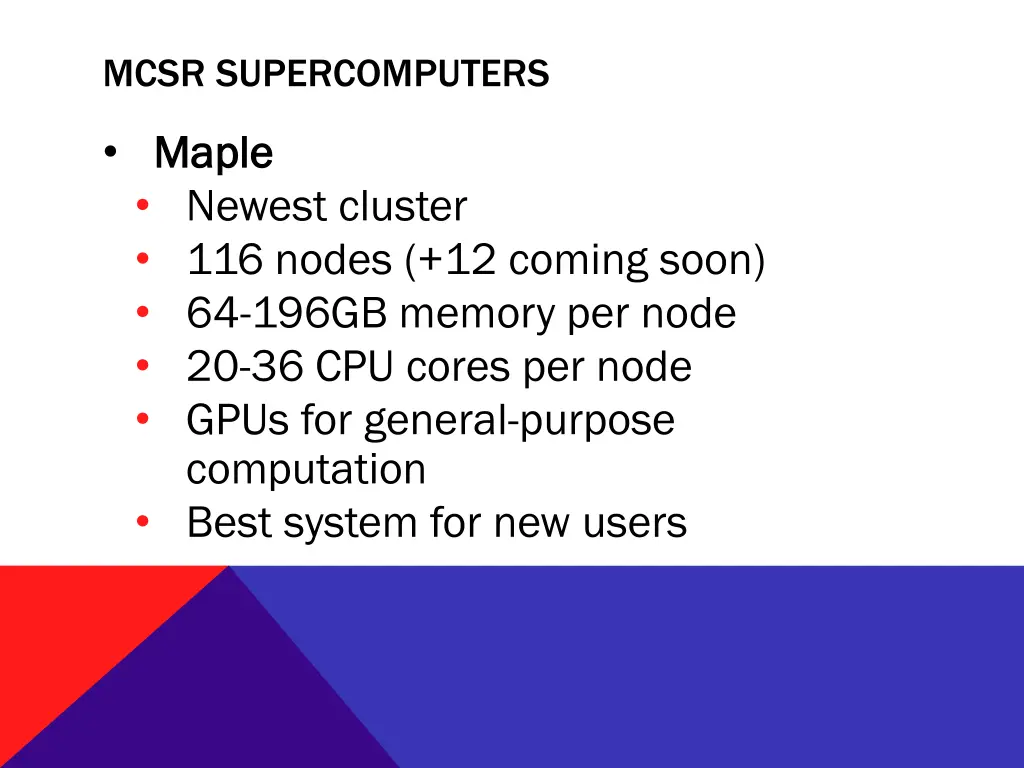 mcsr supercomputers 1