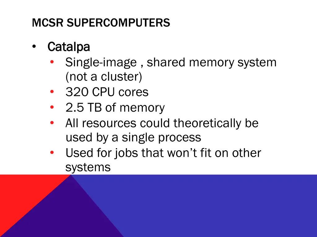 mcsr supercomputers 2