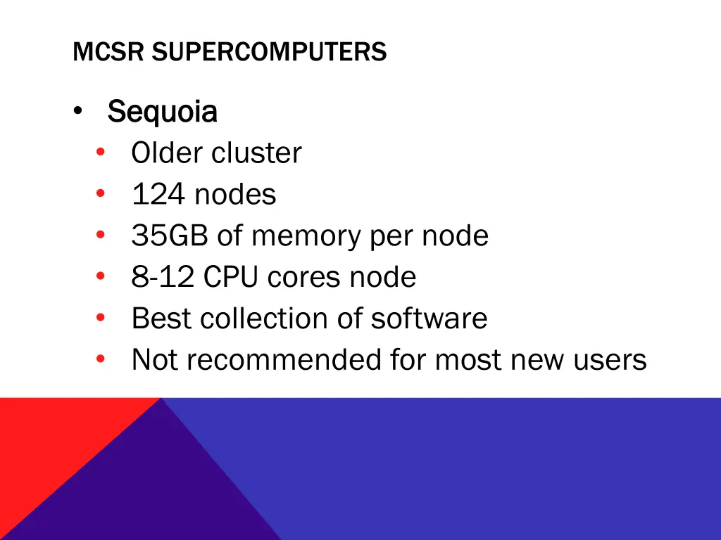 mcsr supercomputers