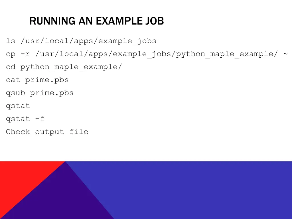 running an example job