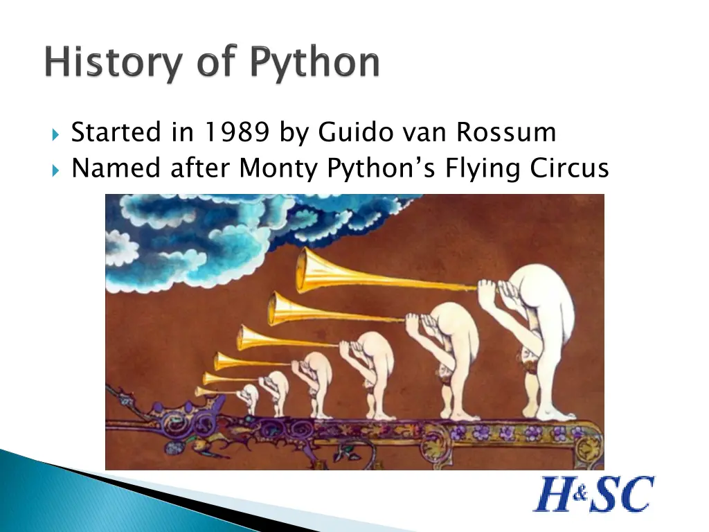 started in 1989 by guido van rossum named after