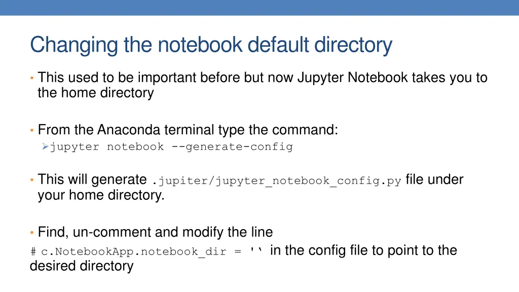 changing the notebook default directory