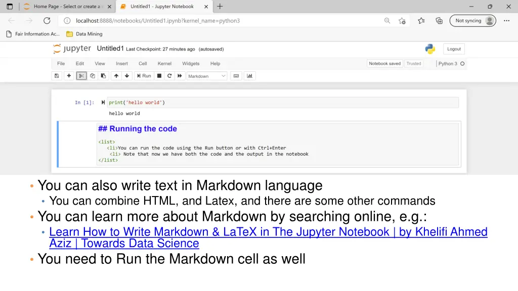 you can also write text in markdown language