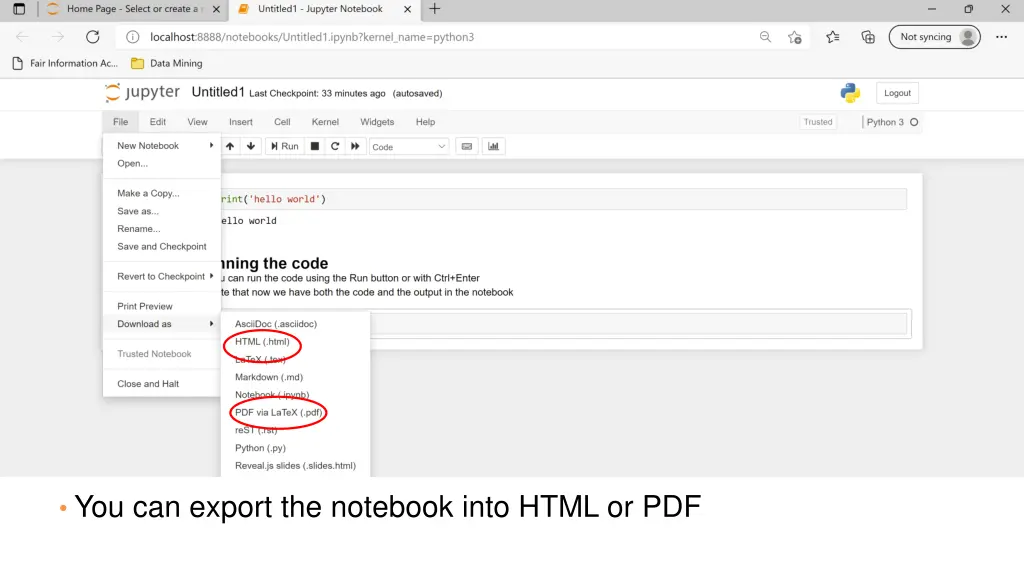 you can export the notebook into html or pdf