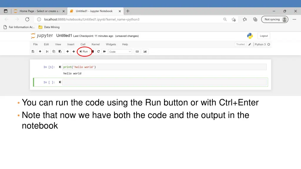 you can run the code using the run button or with