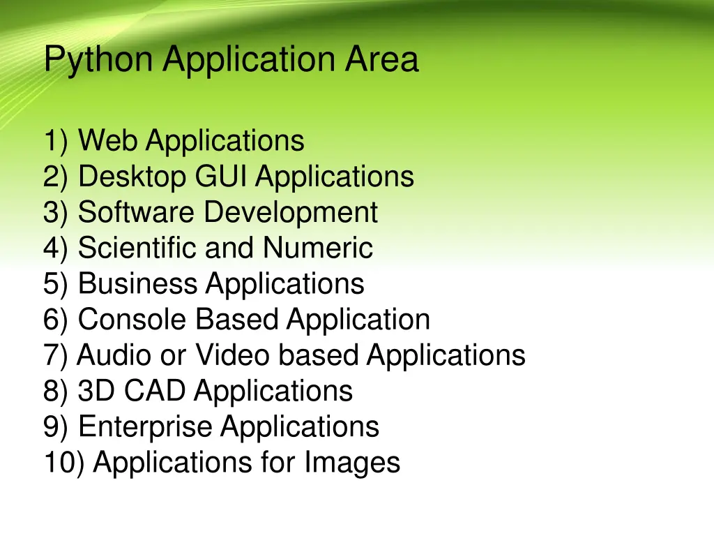 python application area