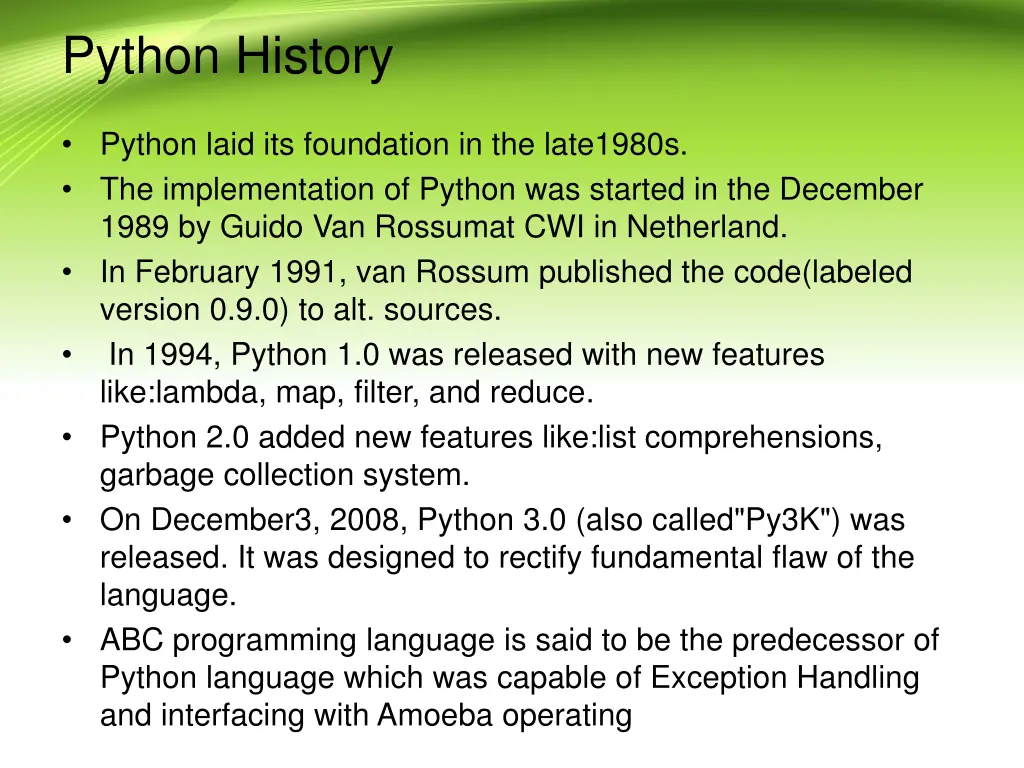 python history