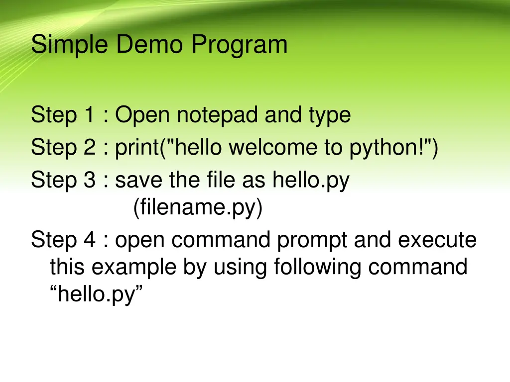 simple demo program