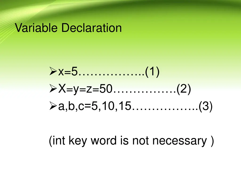 variable declaration