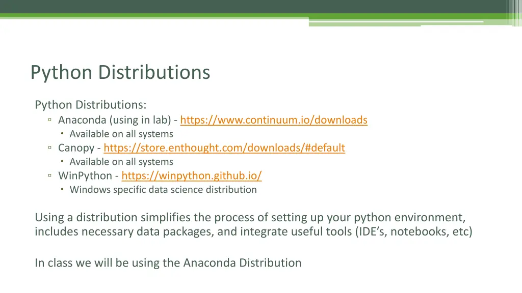 python distributions