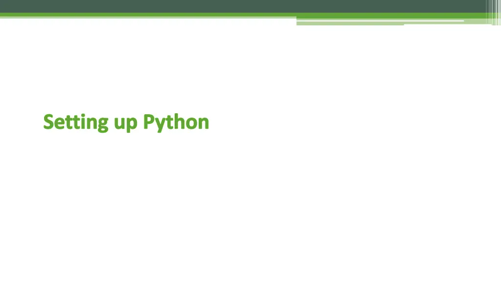 setting up python