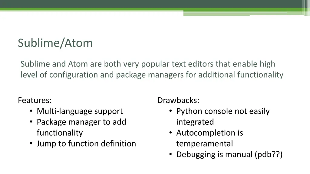 sublime atom