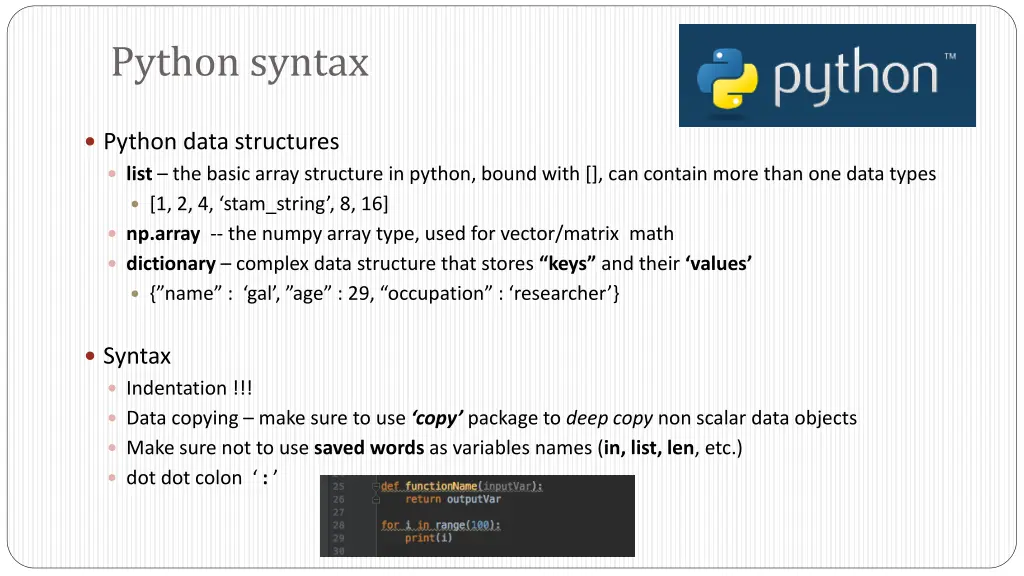 python syntax