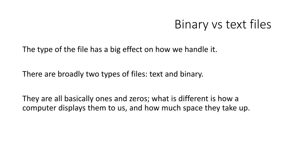 binary vs text files