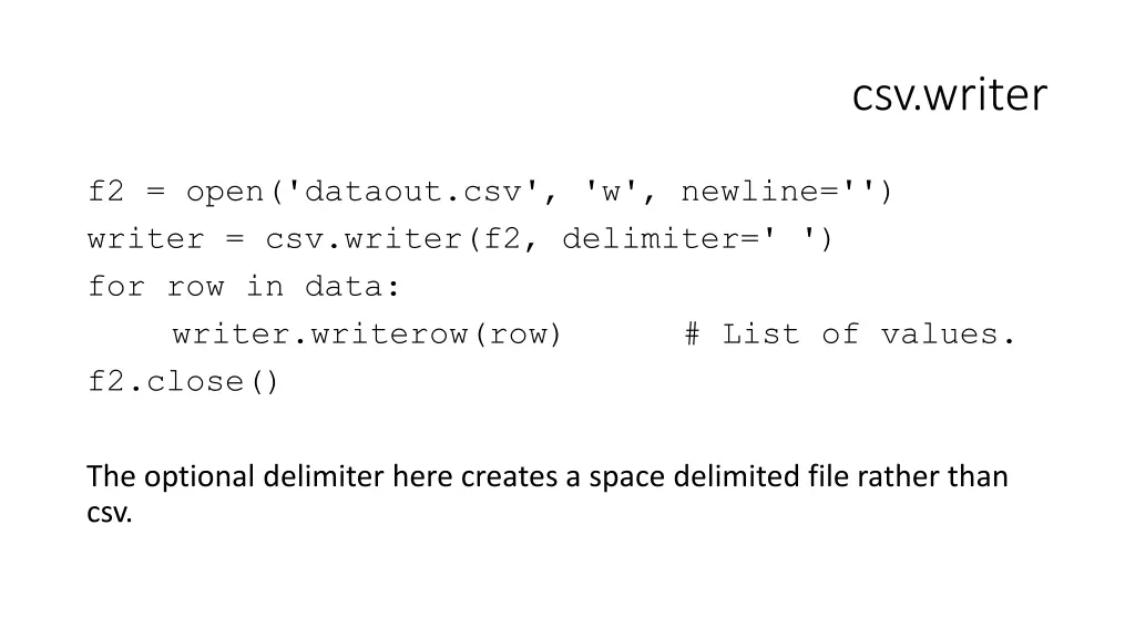 csv writer