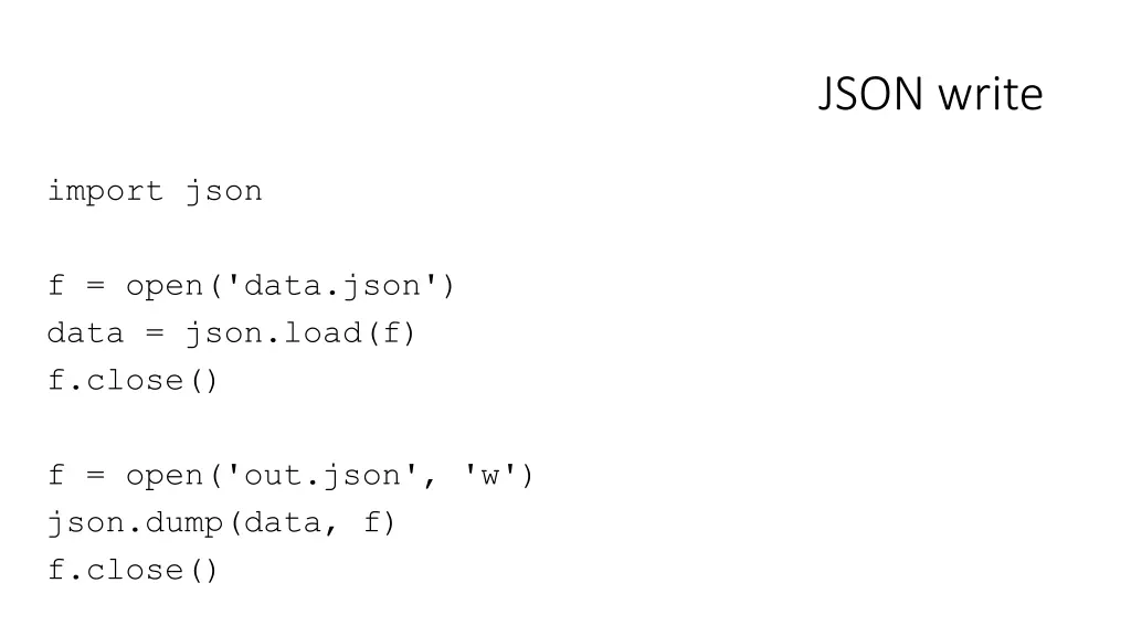 json write