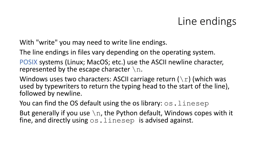 line endings