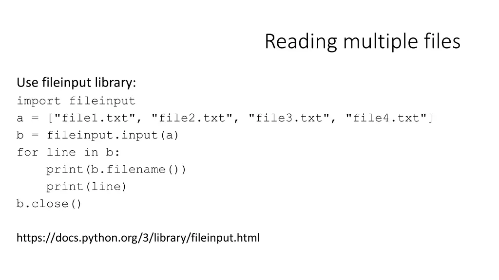 reading multiple files