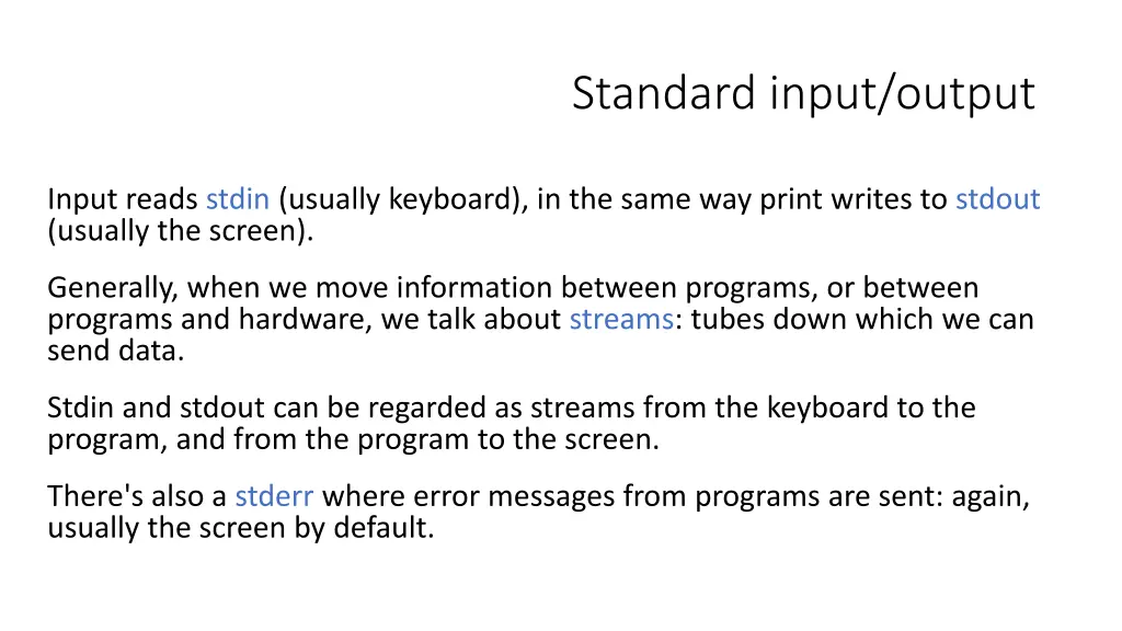 standard input output