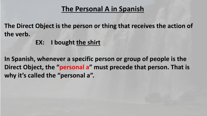 the personal a in spanish