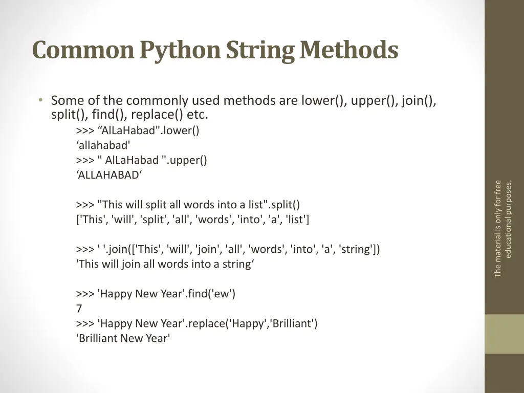 common python string methods