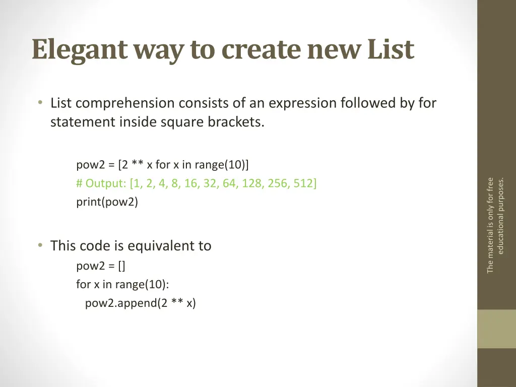 elegant way to create new list