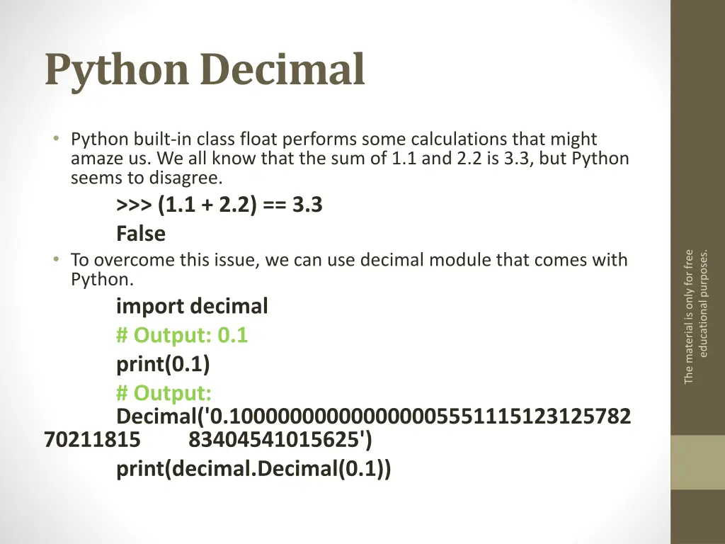 python decimal