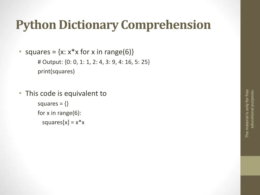 python dictionary comprehension