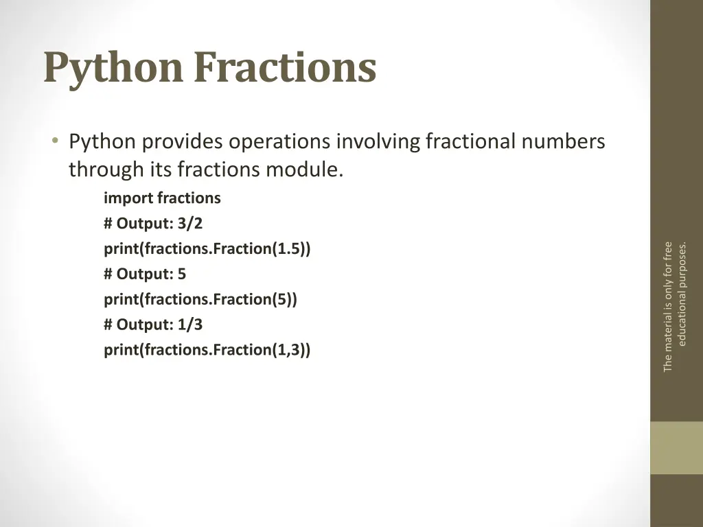 python fractions