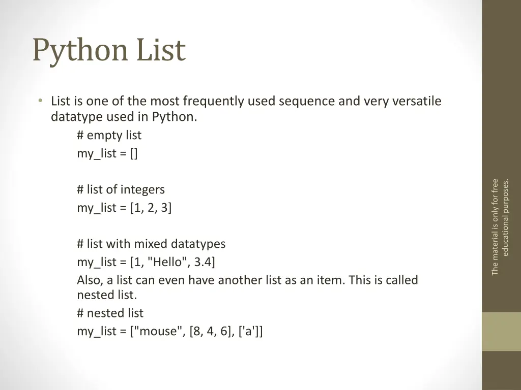 python list