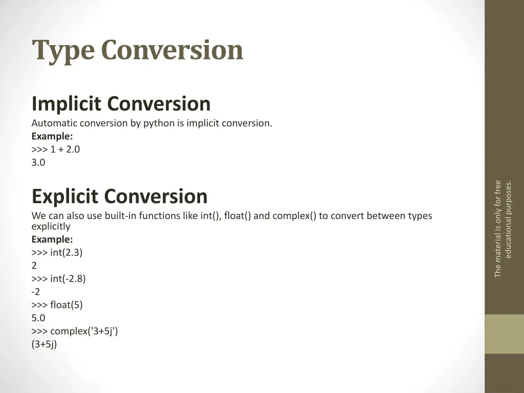 type conversion