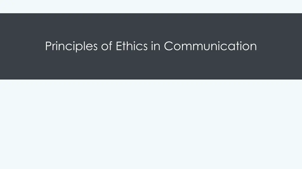 principles of ethics in communication