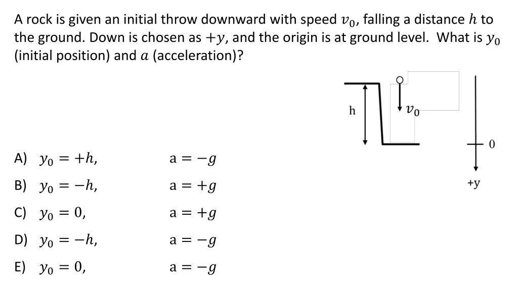 a rock is given an initial throw downward with