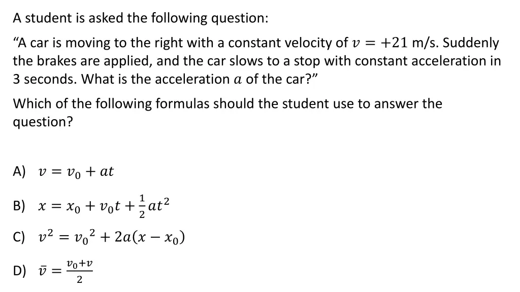 a student is asked the following question