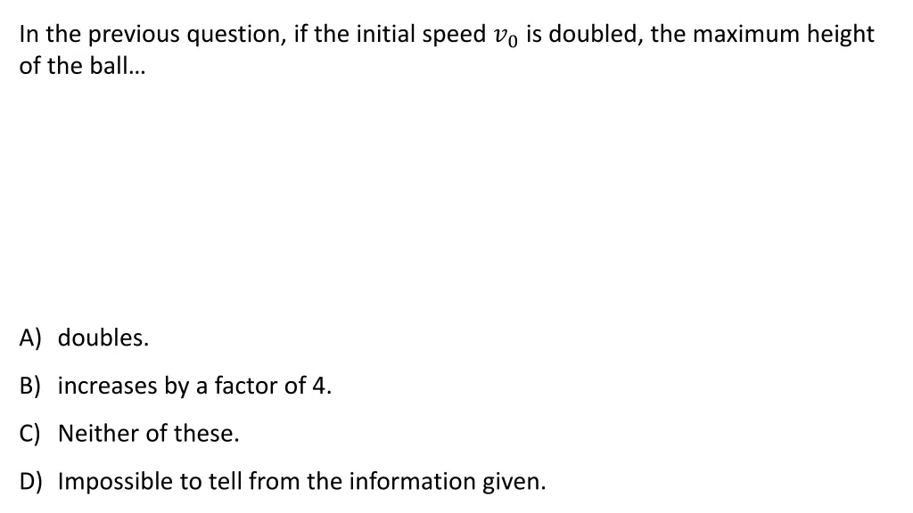 in the previous question if the initial speed