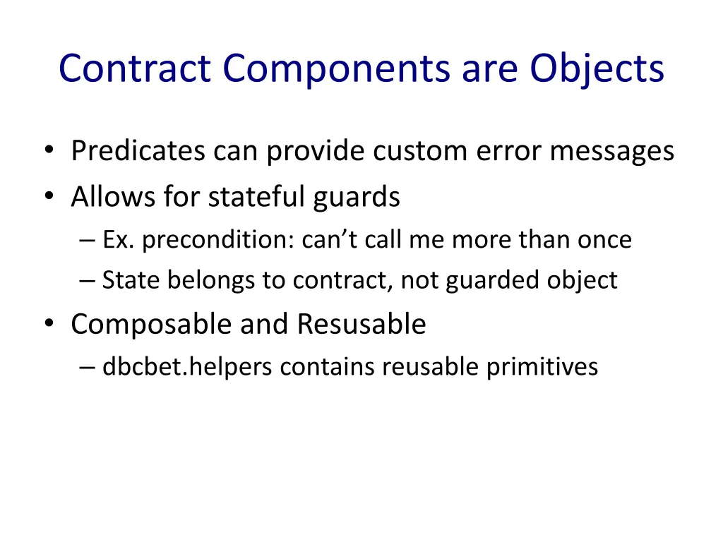 contract components are objects