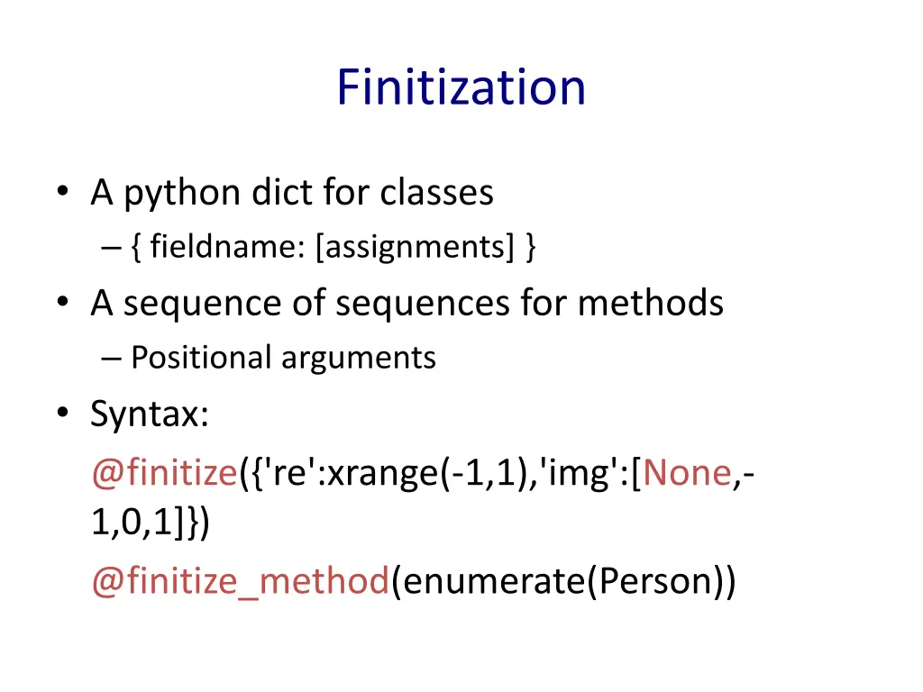 finitization