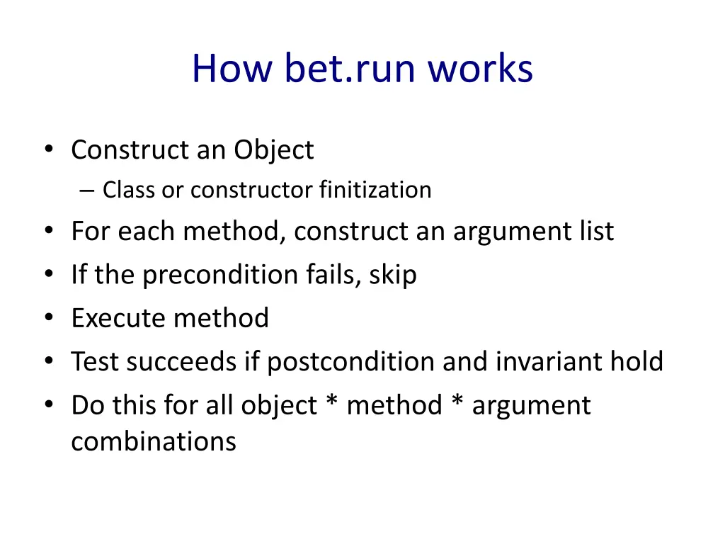 how bet run works