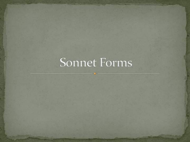 sonnet forms