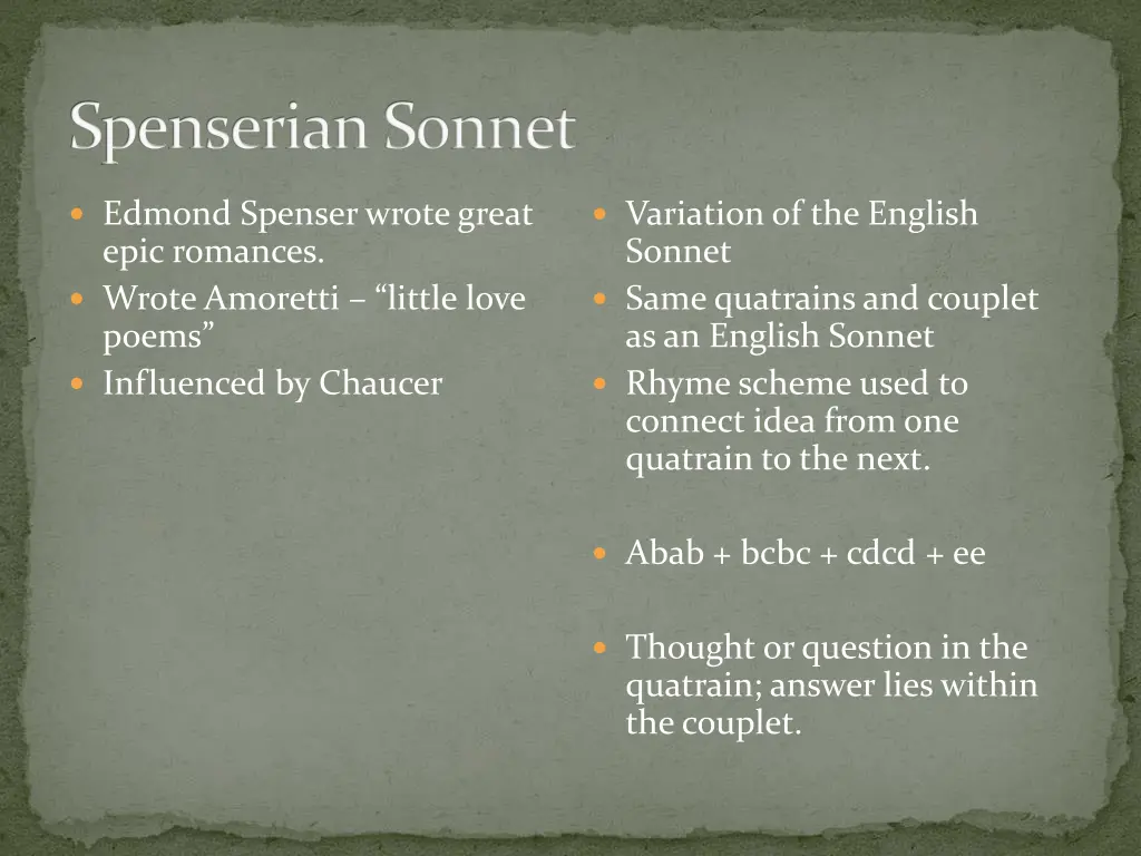 spenserian sonnet